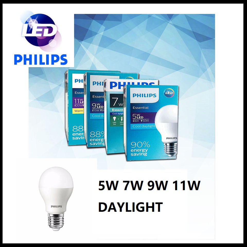 Philips Essential Led Bulb E27 Cool Daylight | Shopee Malaysia