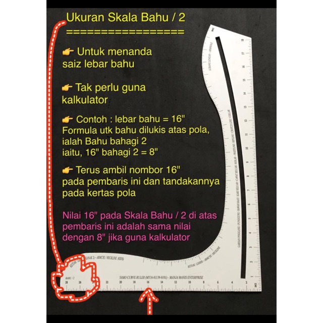 Pembaris Pola Jahitan By Yamo Pattern Sewing Ruler By Yamo Shopee Malaysia