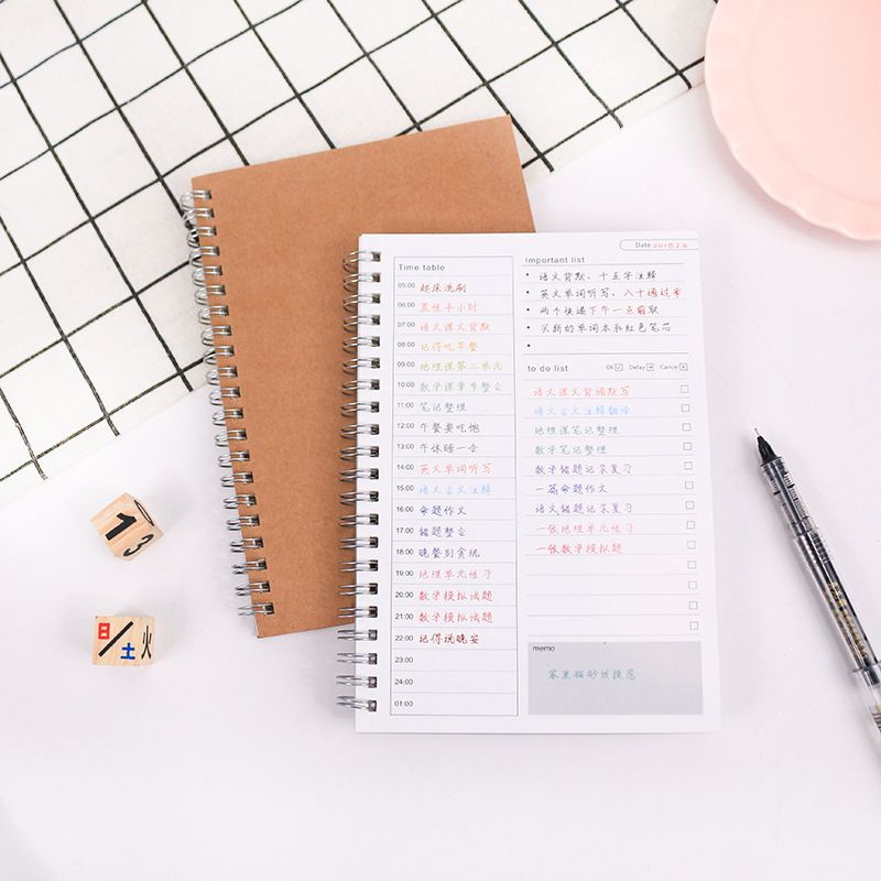 Planner Book Weekly Daily Agenda Schedule Diary DIY Study Notebook