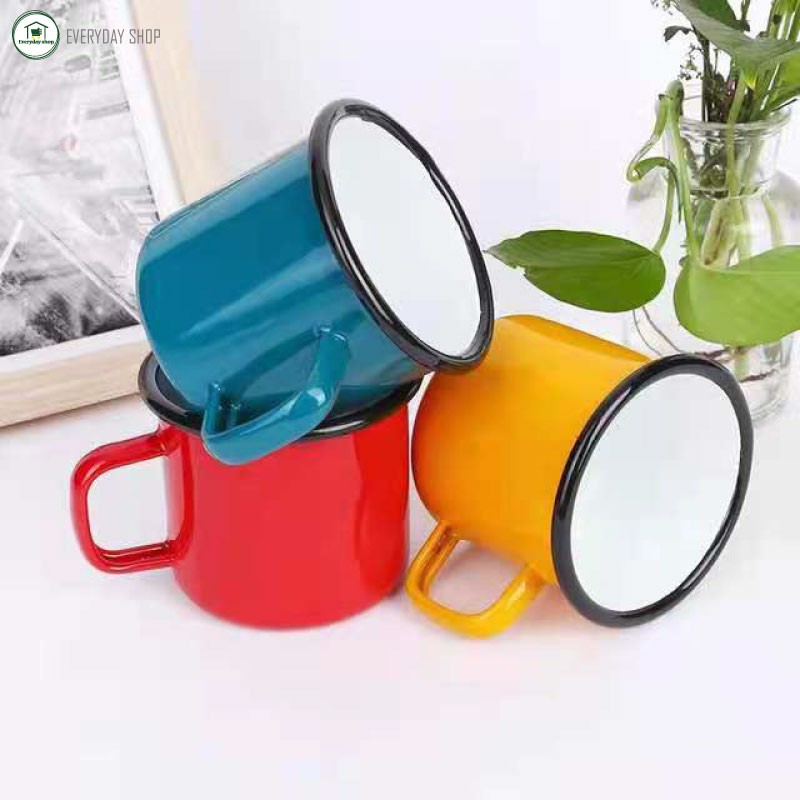 Retro Coffee Mug Personalized Tea Mugs Portable ceramic Cup Office Mug Printed Coating Enamel Drinkware