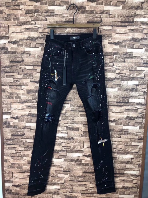 amiri art patch jean black