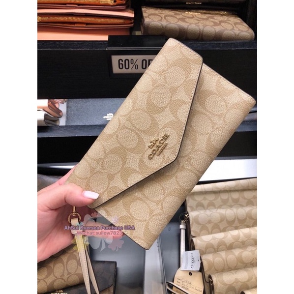 Coach Travel Envelope Wallet In Signature Canvas Shopee Malaysia