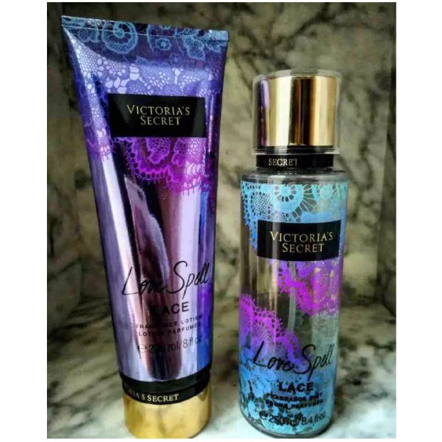 Victoria secret body mist and lotion love spell lace fragrance mist ...