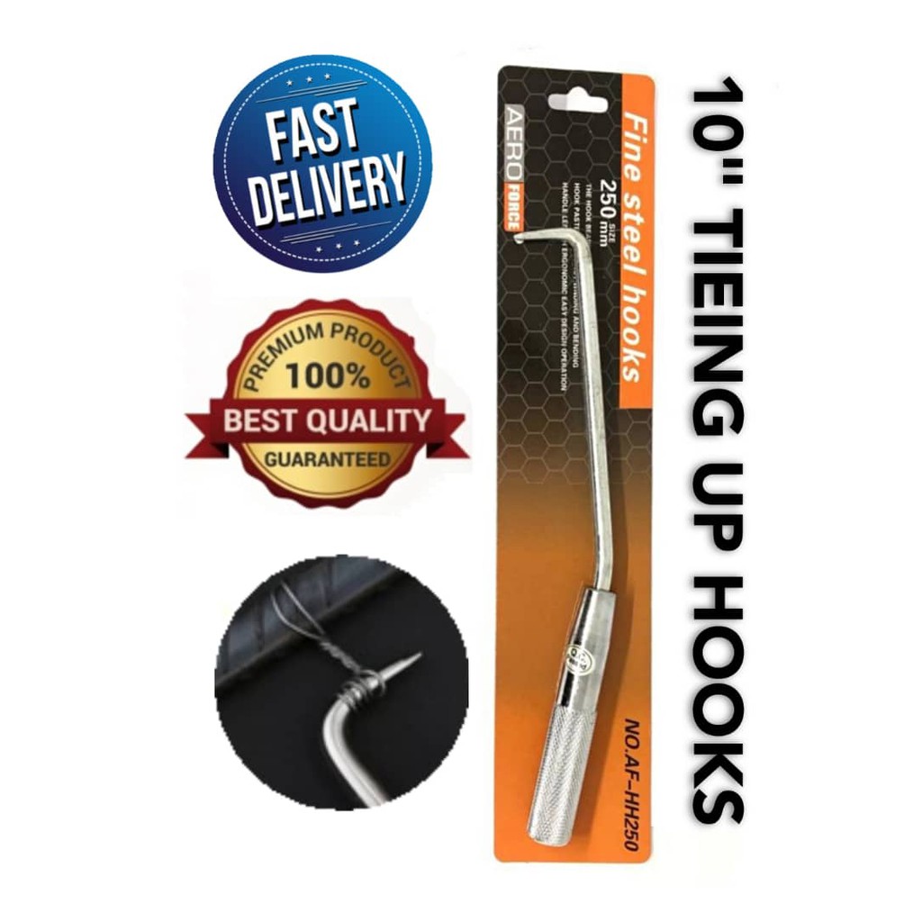READY STOCK!!! Bar TieingUp Hook Fine Steel Hooks 10" 250MM Shopee