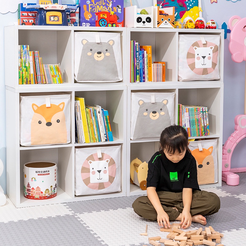 Cube Toys Organizer Storage Box for Kids Cartoon Storage Baskets Drawer