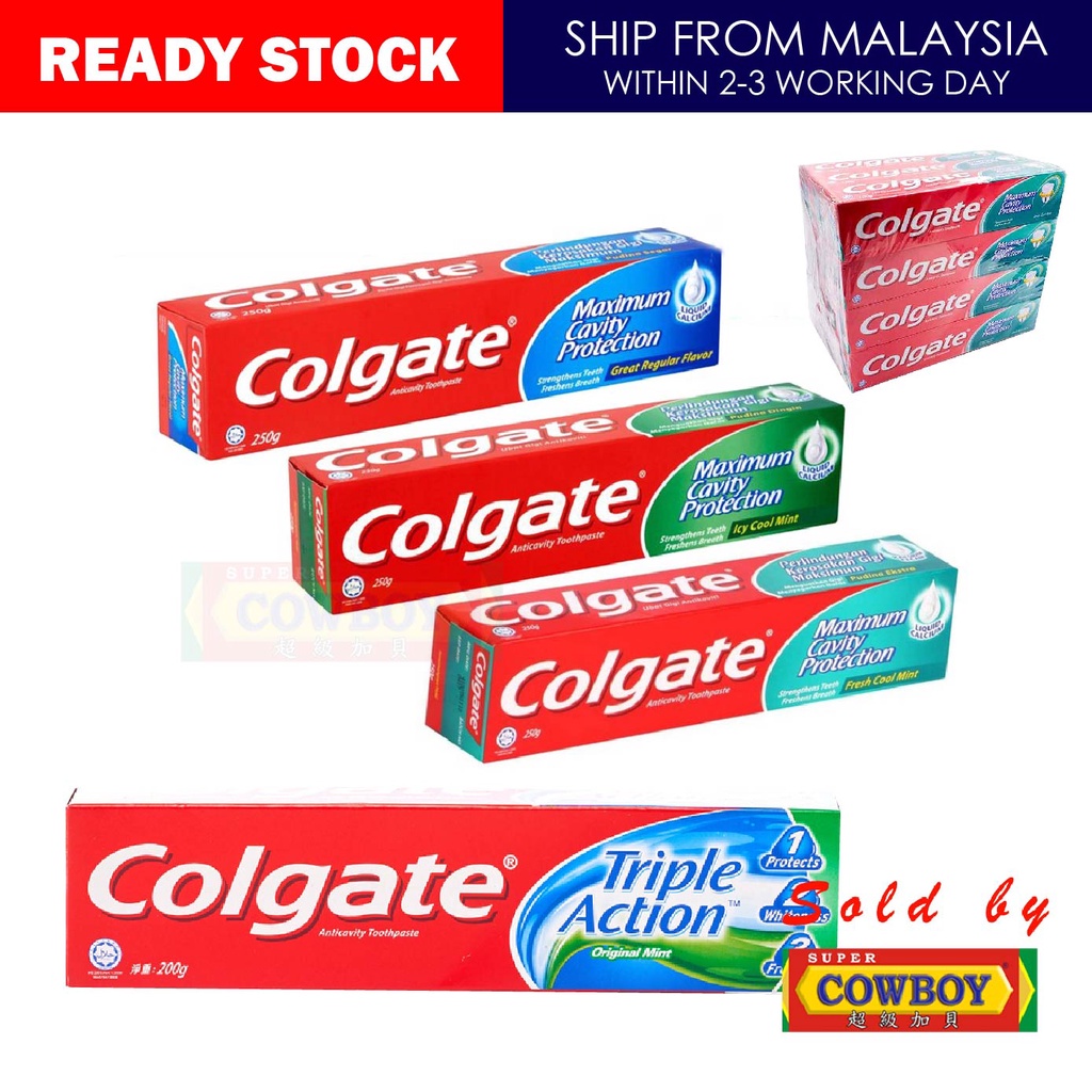 Colgate Toothpaste Ubat Gigi Fresh Cool Mint Great Regular Flavour