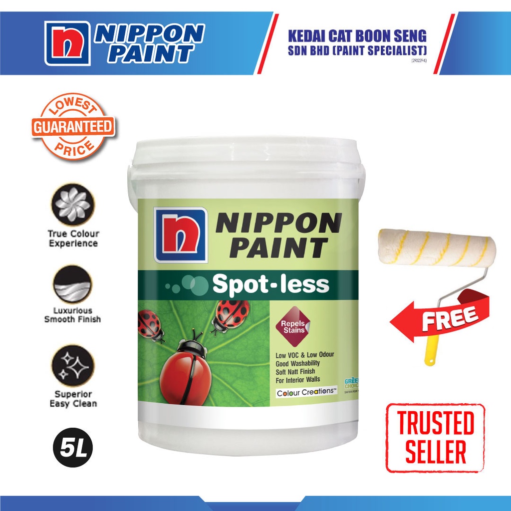 Nippon Paint Spotless Spot less Interior Wall Paint 5L / Cat Dalam