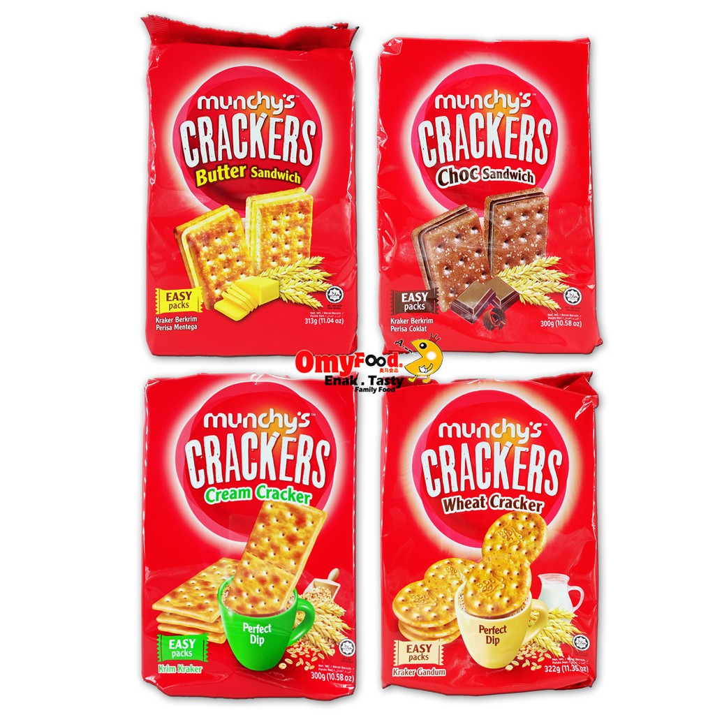 313g/300g/322g Easy Pack Munchy's Crackers[Butter Sandwich / Choc