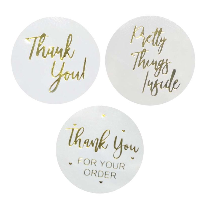 LAIN 500pcs Thank You for Your Order Stickers Gold Foil Seal Labels for Small Shop 