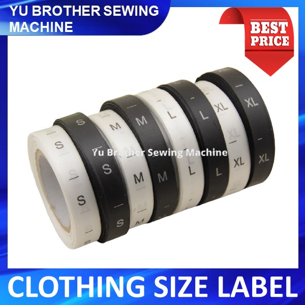 ?Borong Murah?Cloth's Size Tag / Size Label Satin / Printed Satin Size Label / Tag Label Size Baju