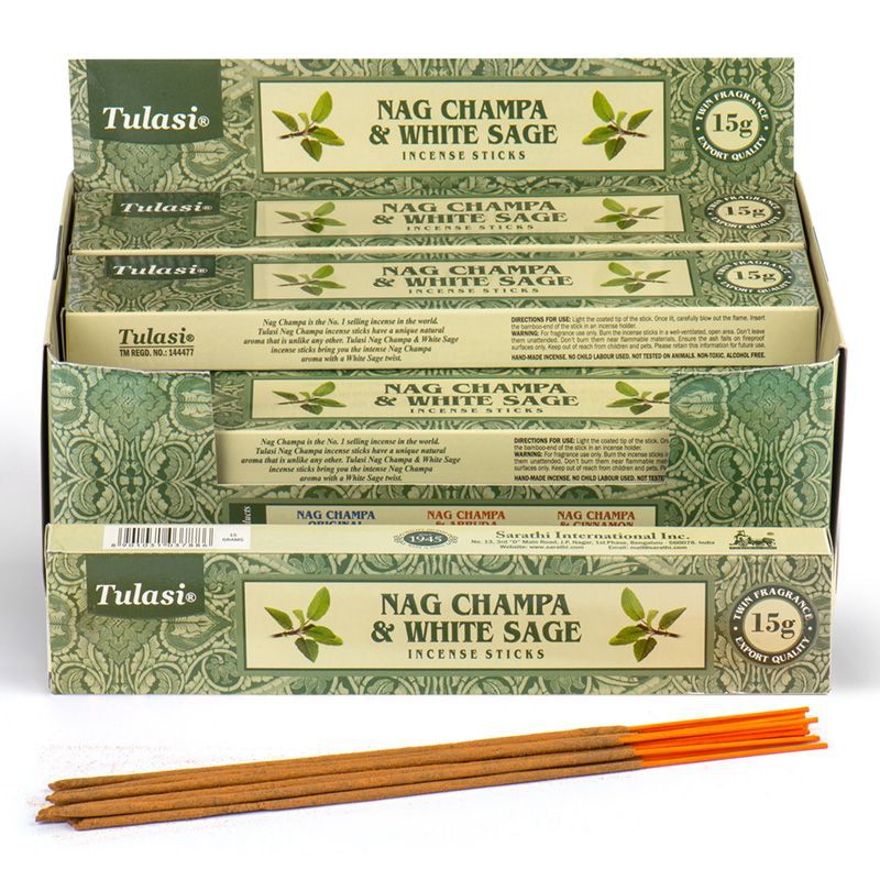 White Sage Tulasi Incense Stick 15 sticks per pack ,6pack in box Home