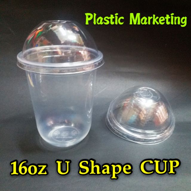 16oz U Shape Pp Cup 100pcs 500ml Disposable Plastic Cup Taiwan Boba Milk Tea Cup Curve End Bubble Tea Cup 16oz