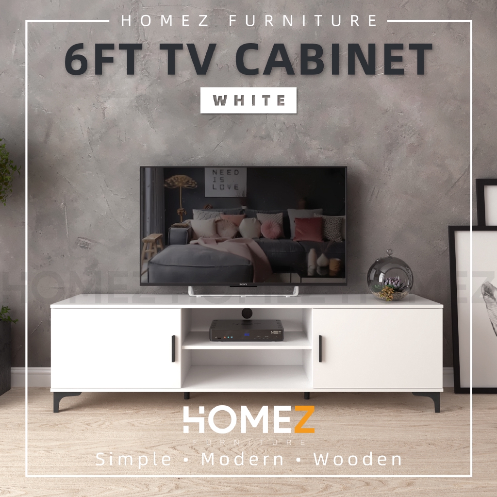 Homez 6Ft Tv Cabinet Modernist Design Solid Board Tv Rack / Tv Console