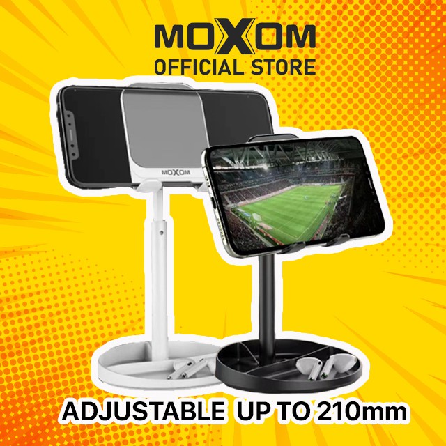 Moxom Mx Vs09 Adjustable Phone Holder Steady Non Slip Material With Storage Tray Height Adjustable Up To 210mm Shopee Malaysia