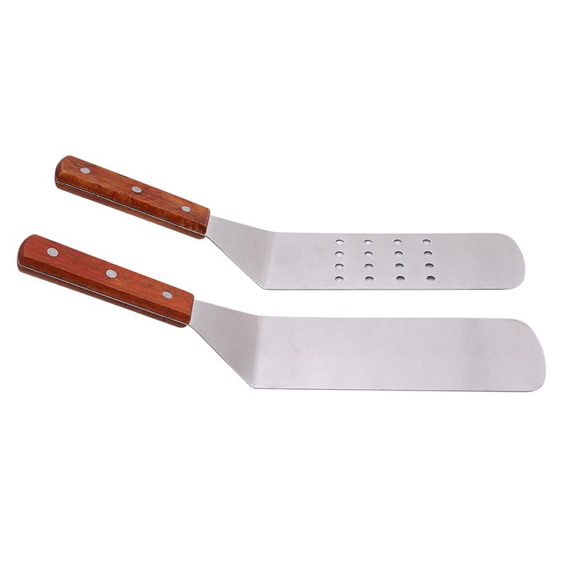 wooden handle scraper cake shovel stainless steel cooking baking pizza