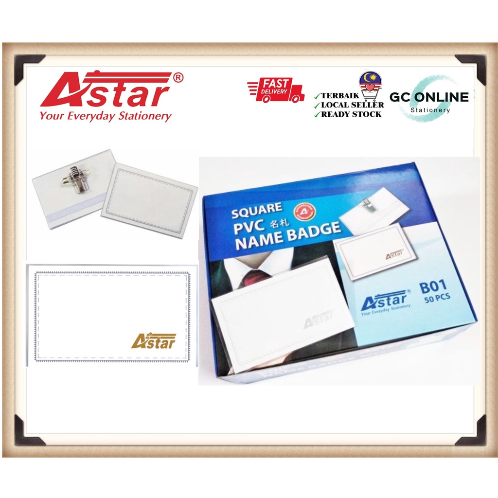 Astar B01 Pvc Name Badge 60mmx90mm Shopee Malaysia