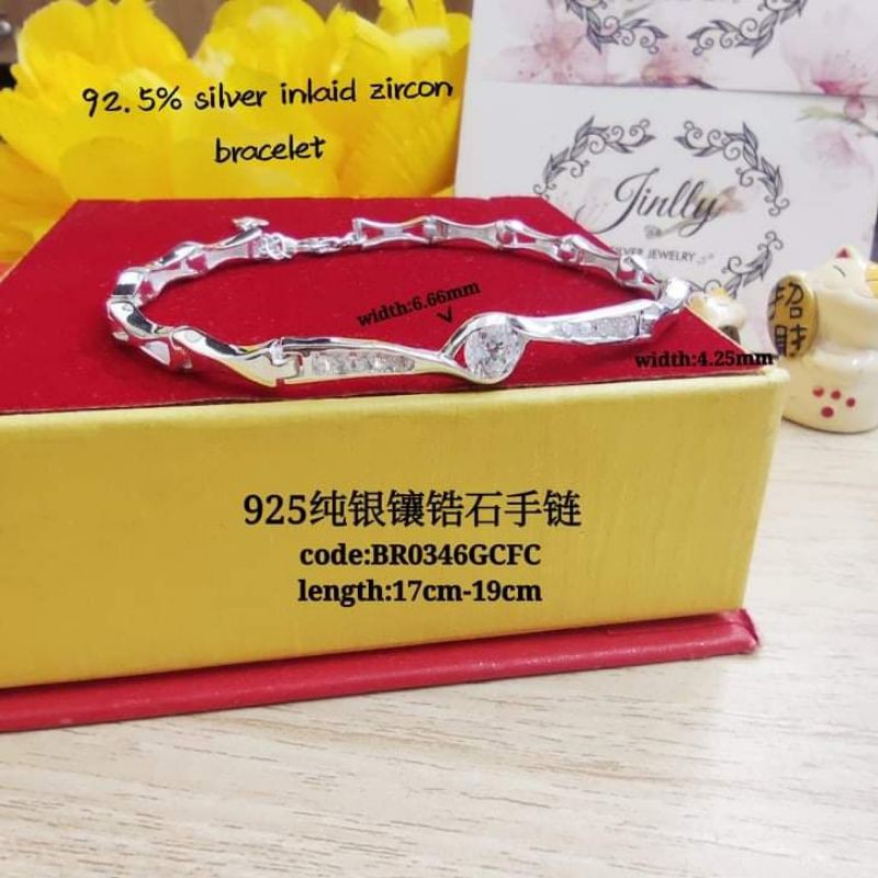 Special 925纯银镶锆石手链(stone zircon Bracelet silver 925)*Rantai Tangan