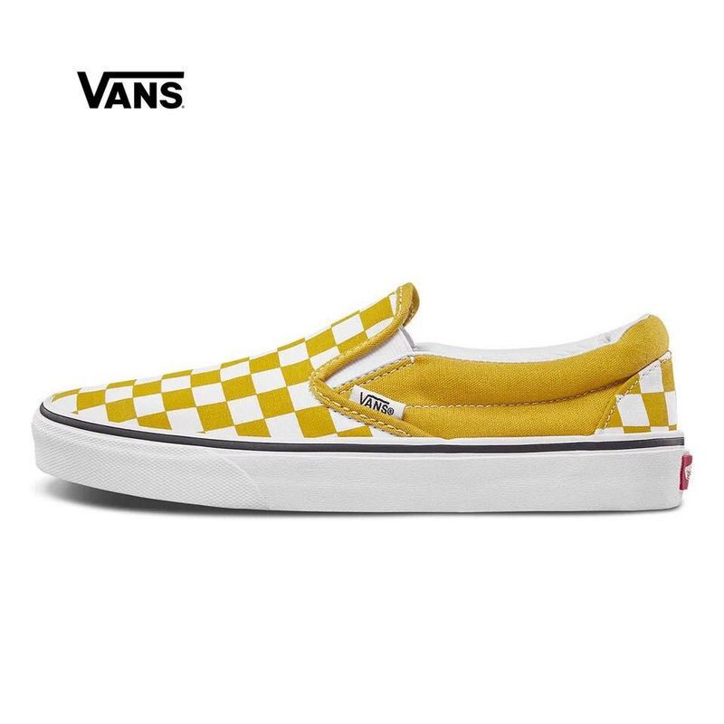 yellow checkered vans size 4