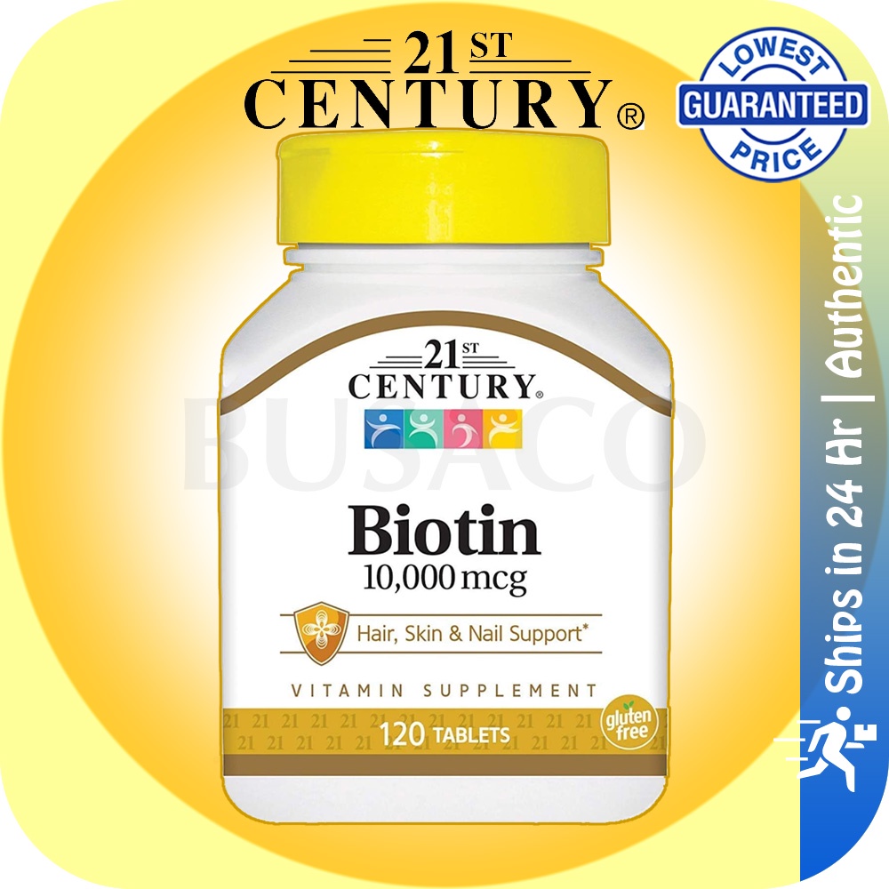 🔥In Stock🔥 120 Tablets | 21st Century BIOTIN 10,000 mcg | Hair, Skin &  Nail Support | 💯% Authentic from USA | Shopee Malaysia