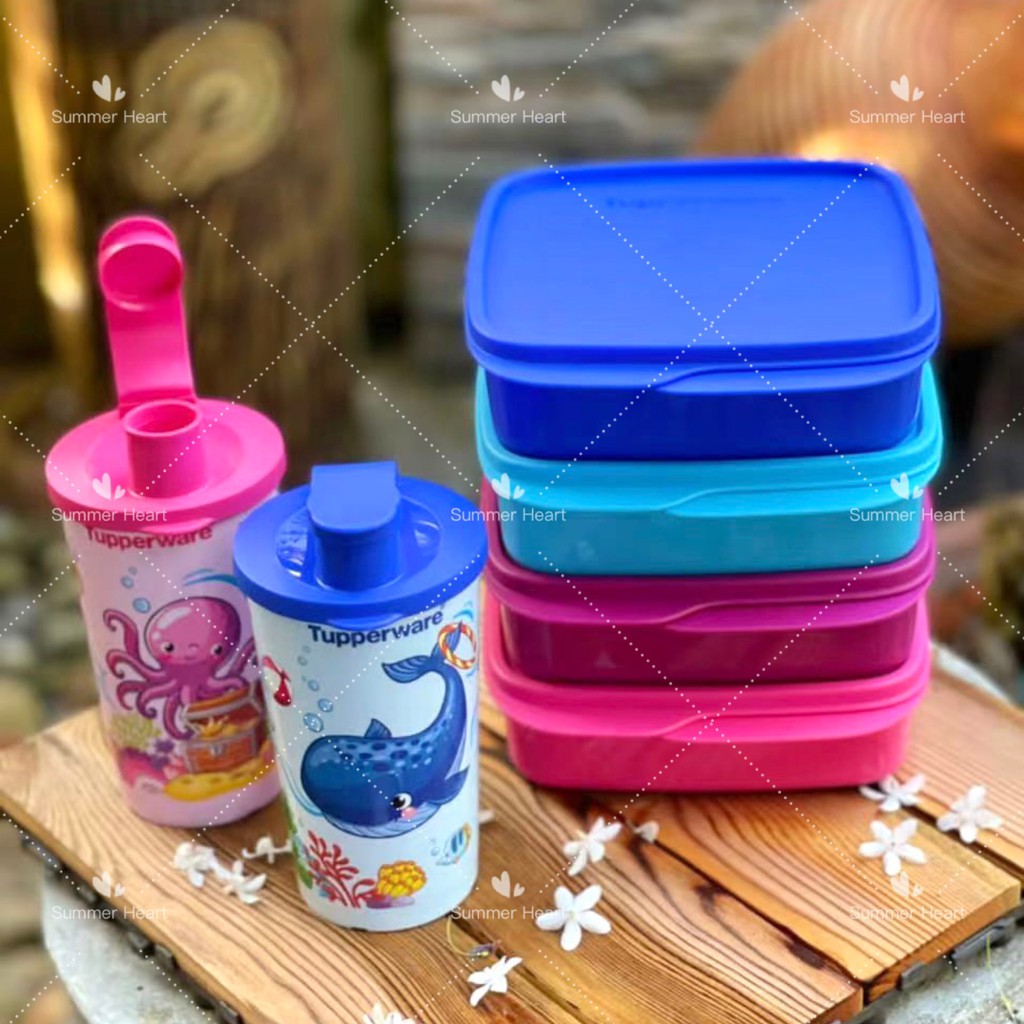 Tupperware Aqua Friends Tumbler 1 330ml Lollitup 1 550ml Shopee 