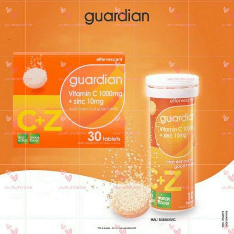 Guardian Effervescent Vitamin C + Zinc 3x10s (30 tablets) Shopee Malaysia