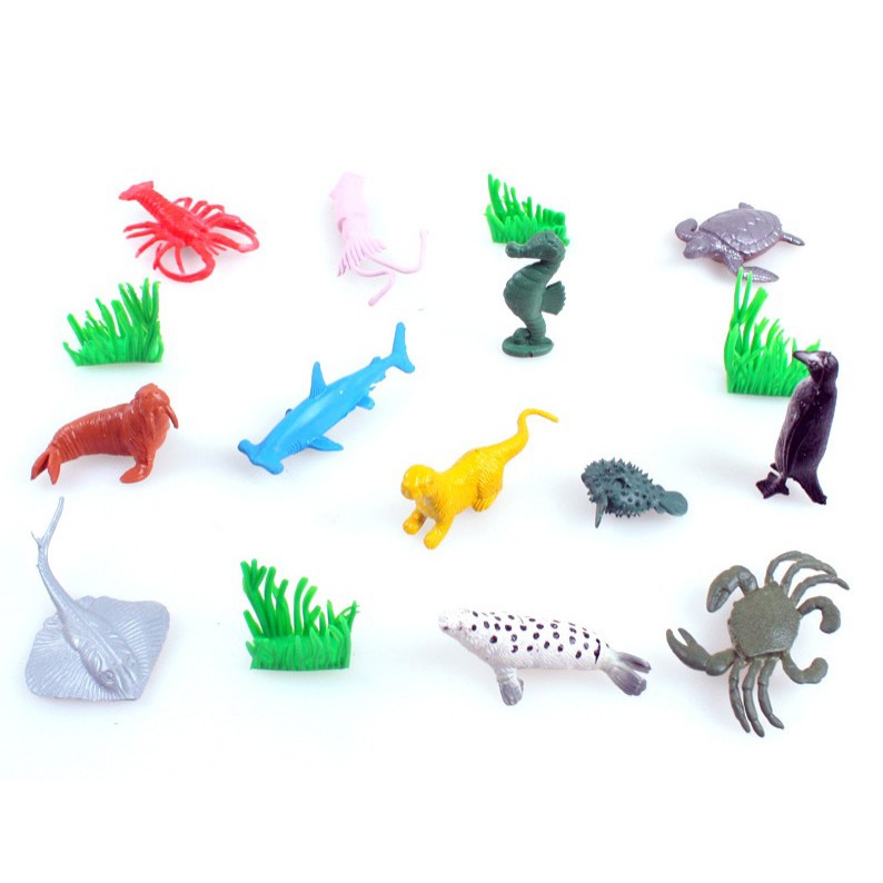 small plastic sea creatures