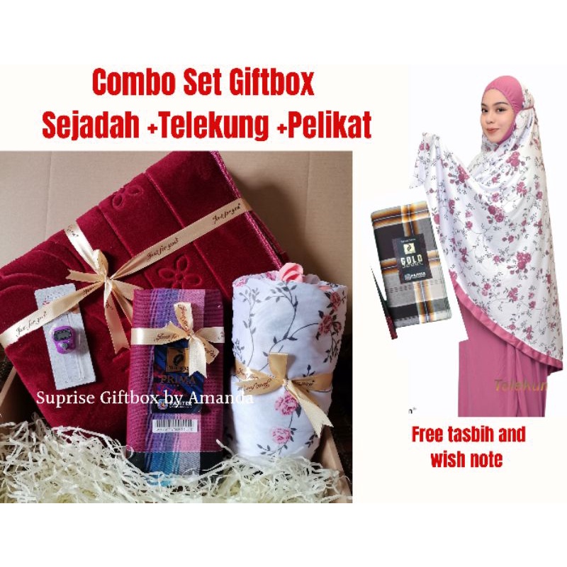 Buy Suprise Gift Box Untuk Ibu Ayah Suami Isteri Hadiah Kahwin Kain Pelikat Telekung Dan Sejadah Gebu Seetracker Malaysia