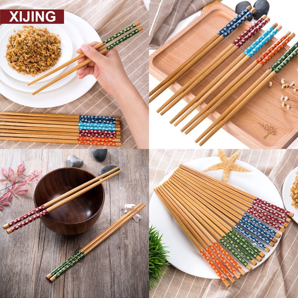 XJ24cm Home Bamboo Chopsticks Kitchen Tableware Wooden Chopsticks