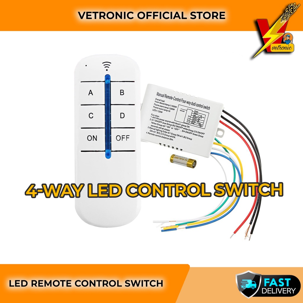 [FREE BATTERY] 1/2/3/4 Way 220V Wireless ON/OFF Digital Smart RF Remote