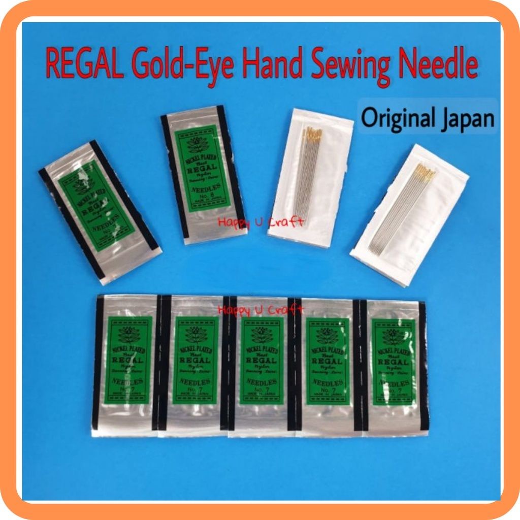 Original Japan REGAL Jarum Jahit Tangan Kepala Emas/ Nickel Plate Hand