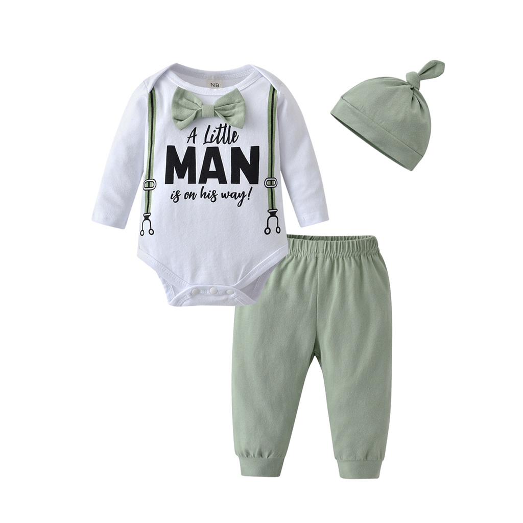 Brand New Baby Boy Clothing Sets 3pcs Cotton Long Sleeve New Strap