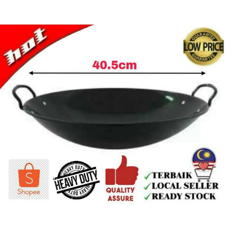 Captain Brand Iron Wok Heavy Duty Premium Quality Kuali Hitam Kuali Besi Kualiti Berat Dan Besi Tebal Shopee Malaysia