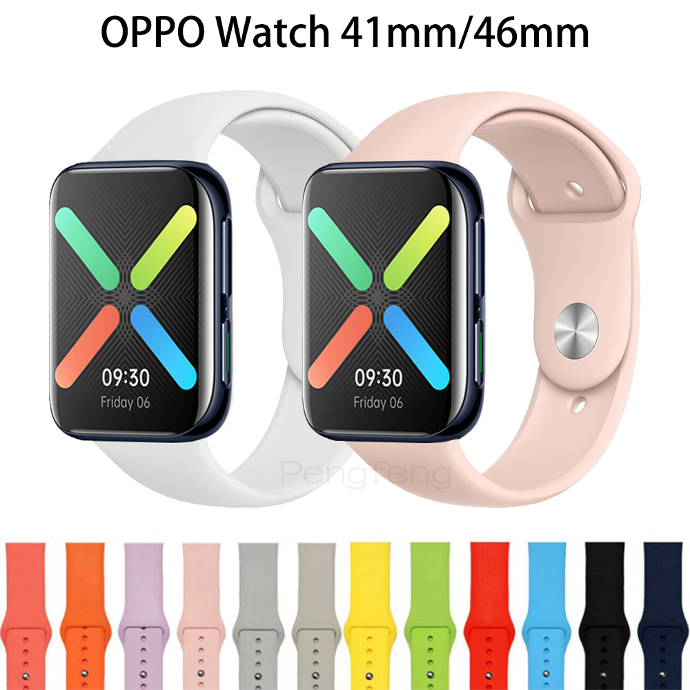 Colorful Soft Silicone Watch Strap For OPPO Smart Watch Band 41mm/46mm