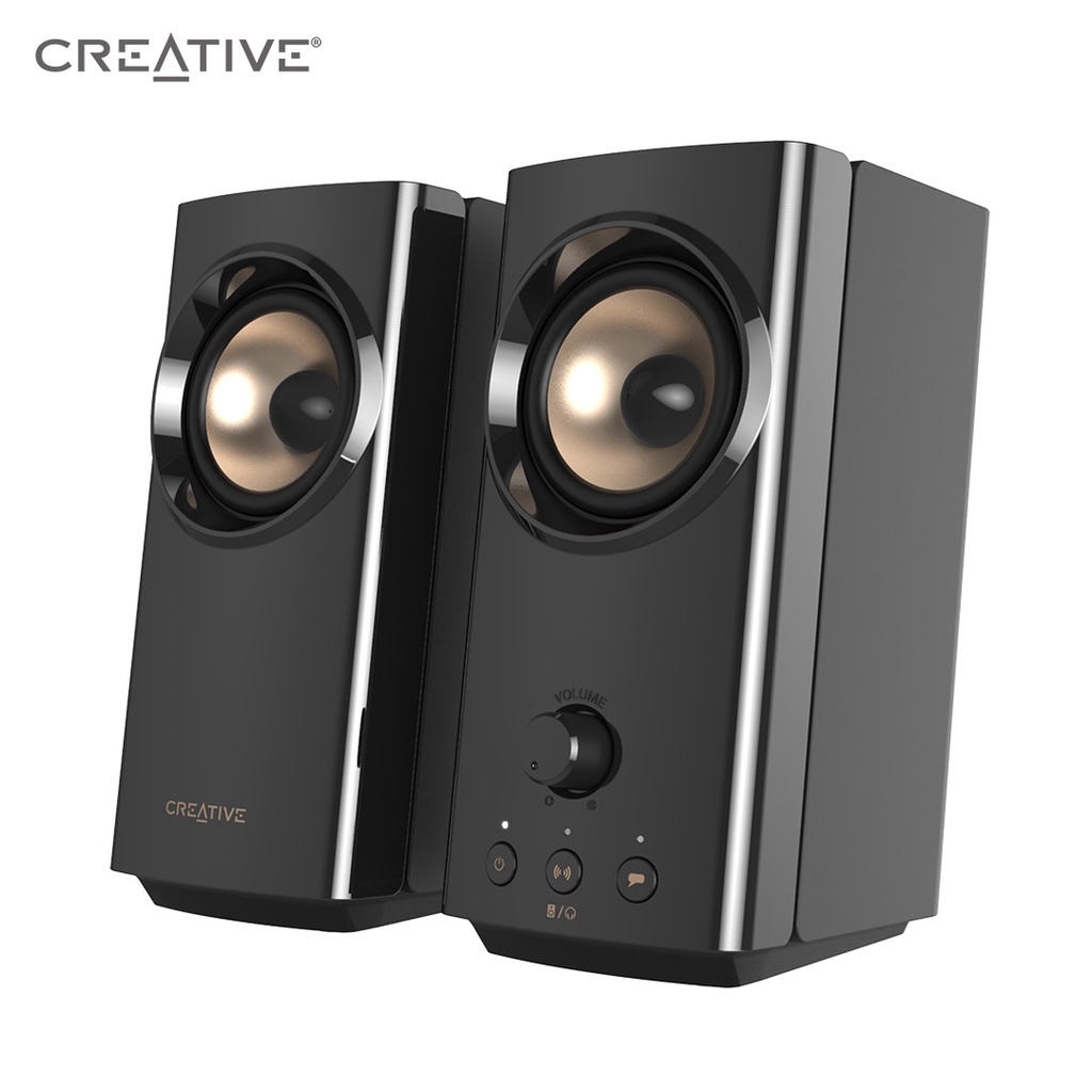 Creative T60 2.0 Compact HiFi Desktop Speakers with Clear Dialog and