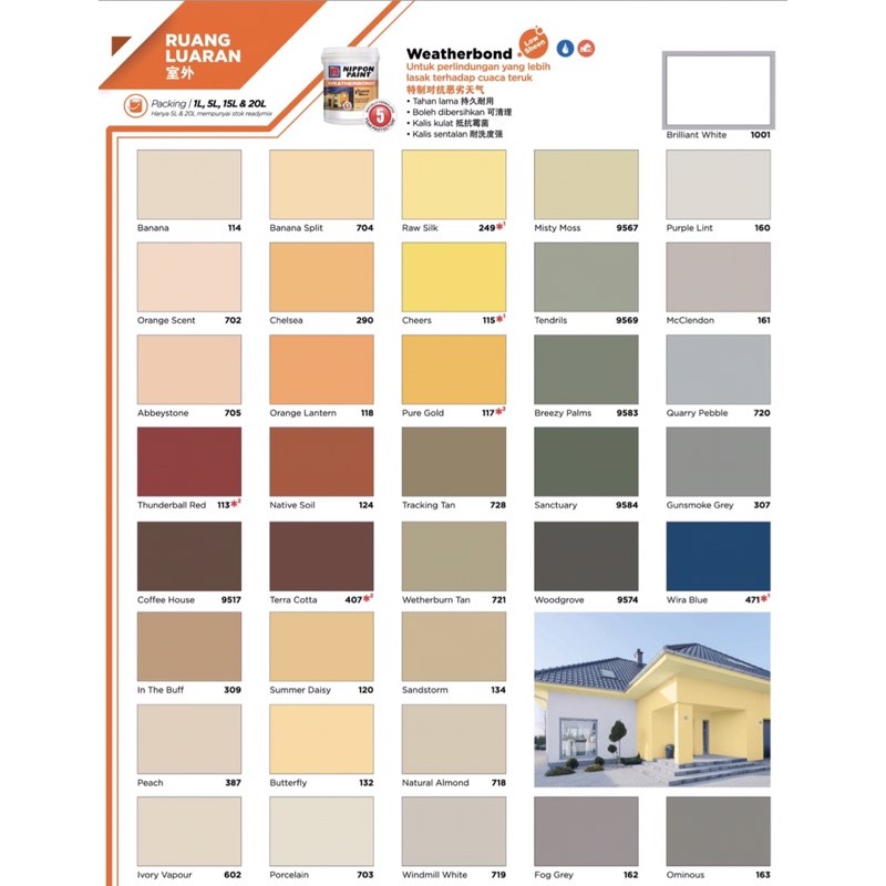 20Liter NIPPON PAINT WEATHERBOND EXTERIOR PAINT Shopee Malaysia