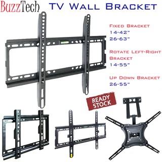 BUZZTECH TV Wall Mount Bracket LCD/LED/ FLat TV Bracket Rotated TV Holder Wall Bracket 🔥Full set with screw🔥