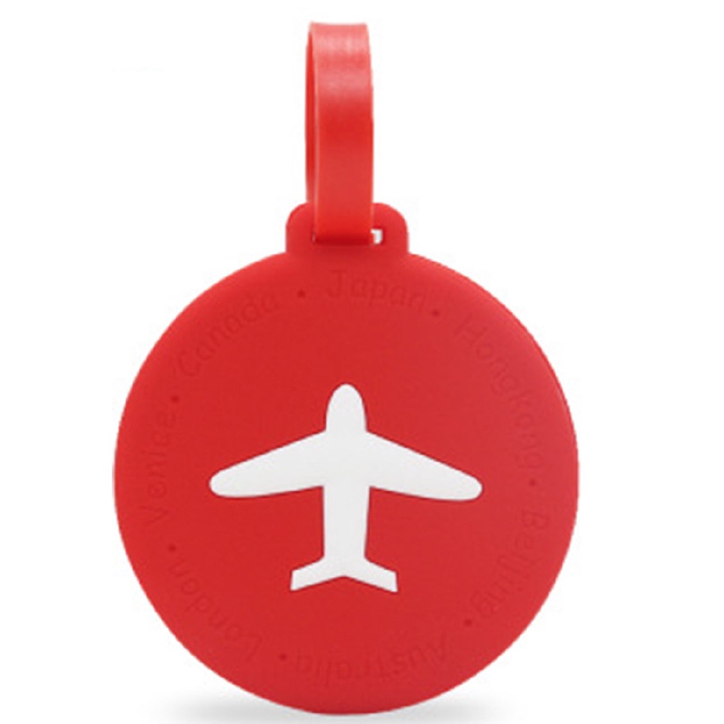 MILANDO Air Craft Luggage Tag Design Soft PVC Round Shaped Tag Custom Key Chain (Type 3)