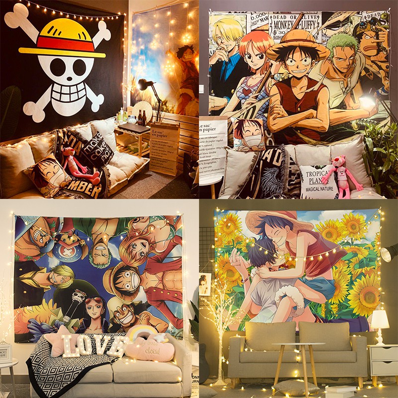 Luffy One Piece Series Decorative Tapestry Living Room Bedroom Background Cloth Wall Decoration Wall Hanging Tapestry