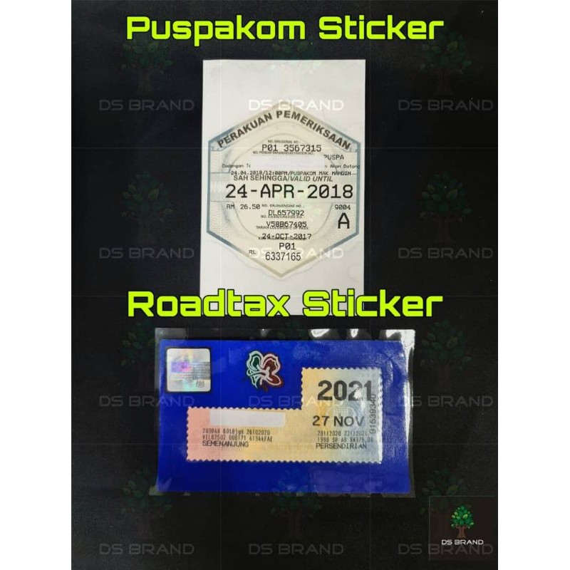 Roadtax Sticker / Puspakom Sticker / Pelekat Cermin Cukai Jalan ...