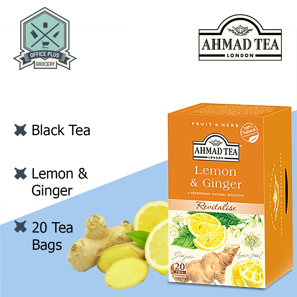 Ahmad Tea Lemon & Ginger Herbal Infusion 20 teabags Shopee Malaysia