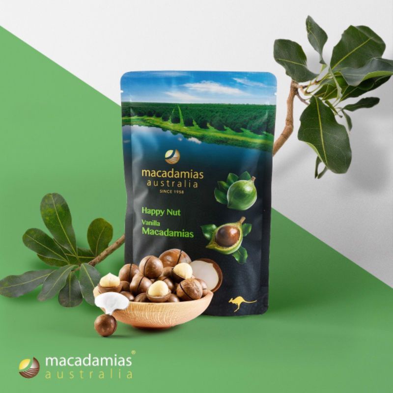 Macadamias Australia Happy Nut Vanilla Macadamias 225g Shopee Malaysia