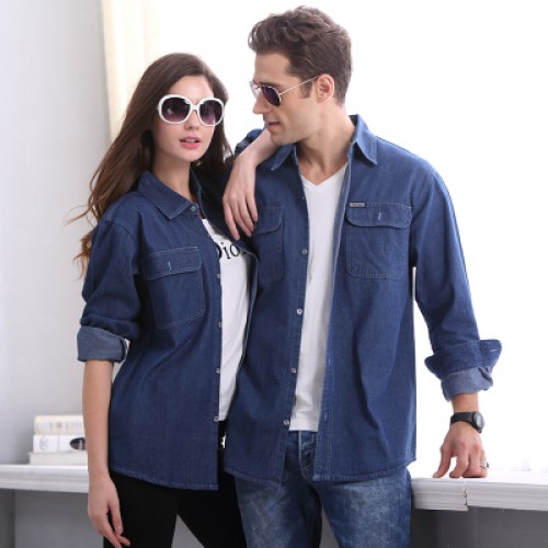 couple denim shirts