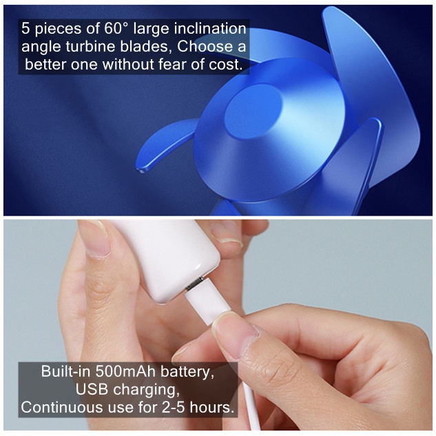 Purpose Must 【Fast Delivery】Mini Fan Turbo Handheld Chargeable USB 3 Speed Super Wind Portable Small Lanyard Prem... - Image 5