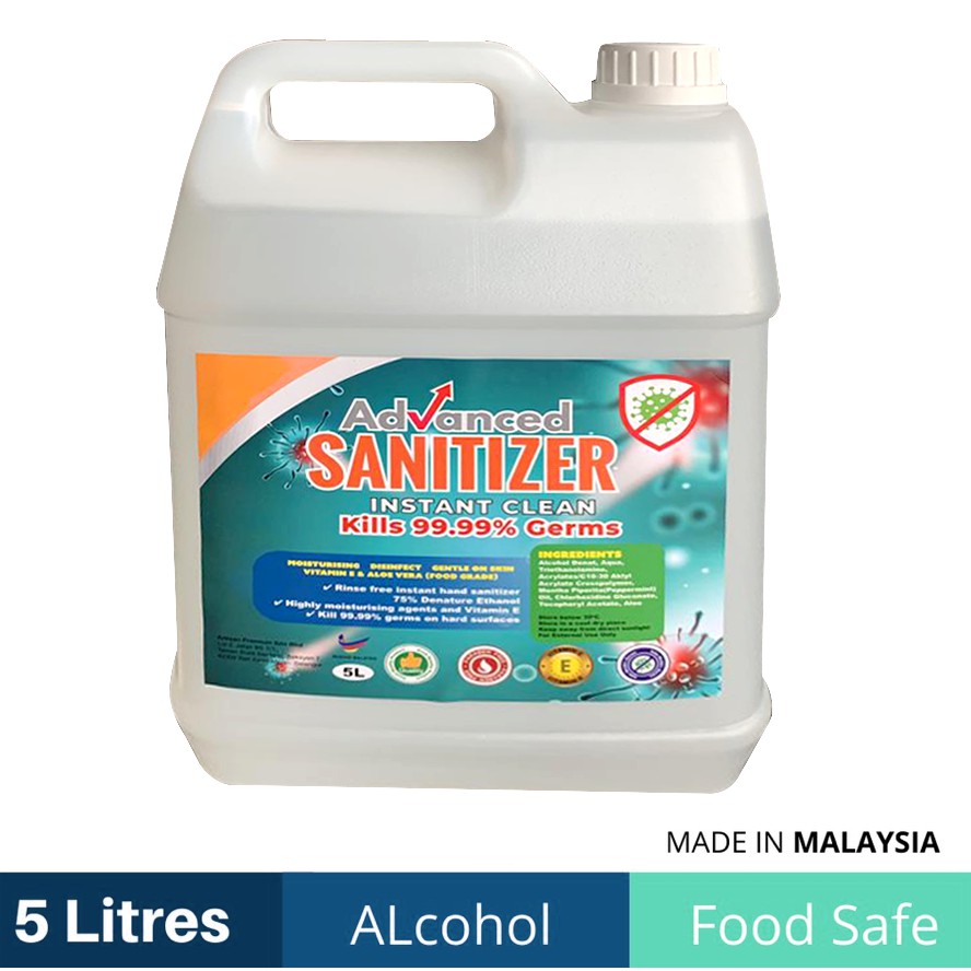 Hand Sanitizer 5L 75 Alcohol Liquid Based [FOOD GRADE] Shopee Malaysia