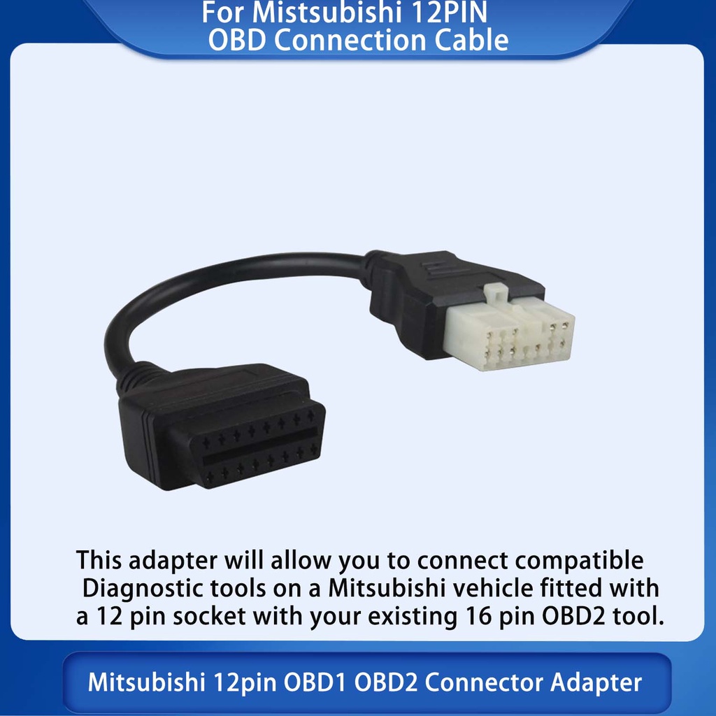 Mitsubishi 12pin OBD1 OBD2 Connector Adapter OBDII 16pin To 12pin Obd