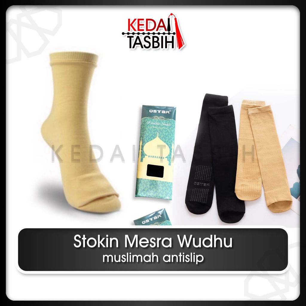 Stokin mesra wudhu muslimah anti slip sarung kaki wuduk haji umrah sock