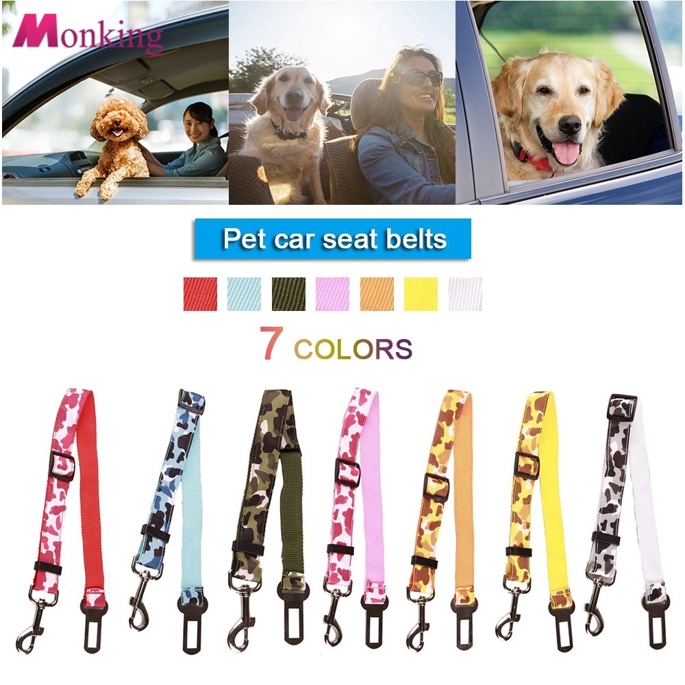 Camo Leopard Print Dogs Car Safety Seat Belt Puppy Pet Safety Belts Leash Mnkg Shopee Malaysia