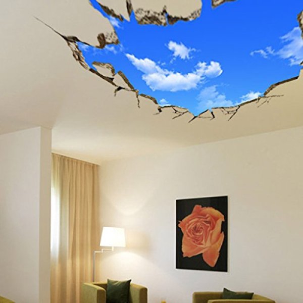 3d Blue Sky Clouds Ceiling Wall Stickers Home Diy Art Pvc Decal Decor Mural