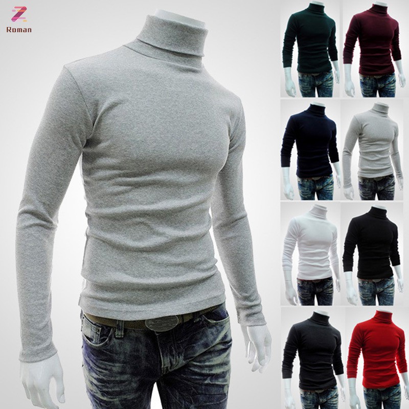 Plus Size Men Long Sleeve Pullover High 