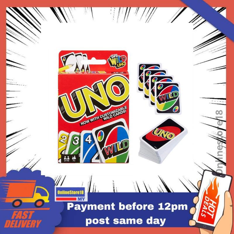 ready stock uno card game cards with customizable wild card